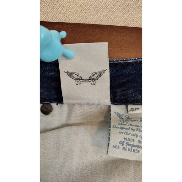 Robin's Jean Men's 40 Blue Double Back Pocket Rhinestones Dark Wash Denim 40x35 - Picture 8 of 16